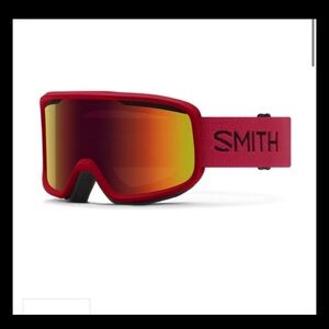 Smith Frontier Goggles Lava Red Sol-X Mirror Lens Goggles Medium Anti-Fog